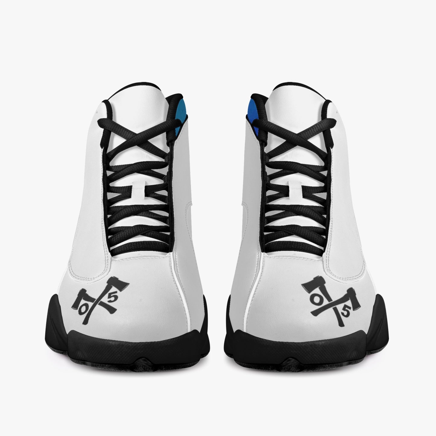 Black Sole High-Top Leather Basketball Sneakers (OX5 AQUARIOUS)