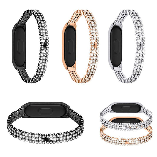 Replacement Stainless Steel Watch Band Strap For Xiaomi 4 Bracelet / Xiaomi 3 Bracelet Watchband High Quality Rhinestone Belt