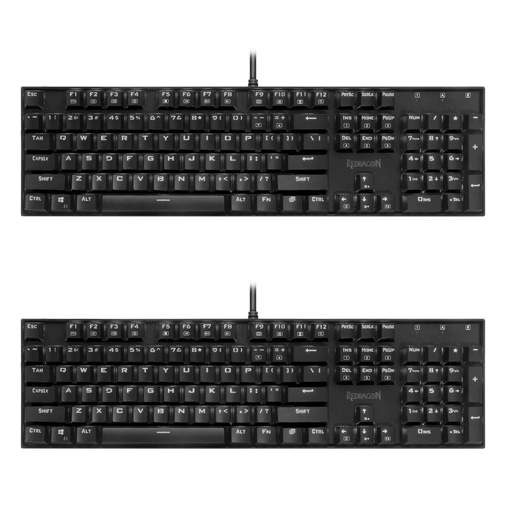 Redragon USB mechanical gaming keyboard ergonomic Key backlit Single breathing light Full key anti-ghosting 104 keys PC gamer