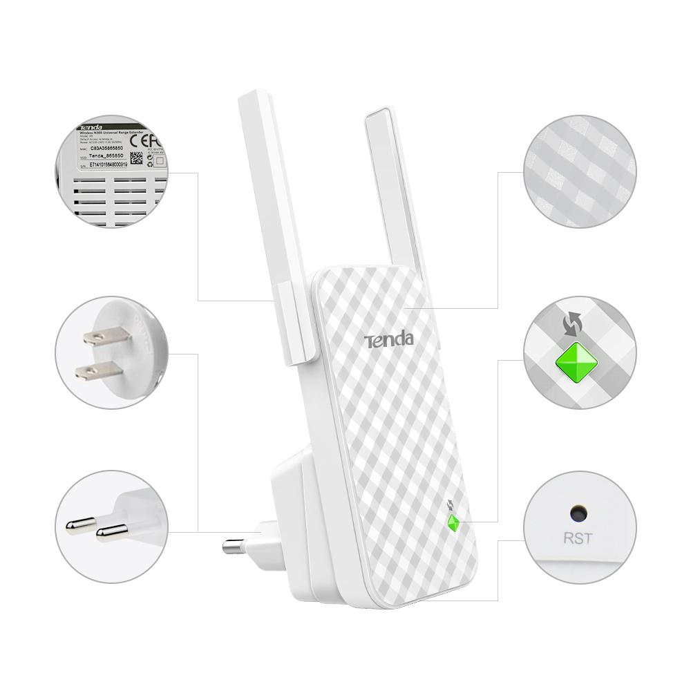 Tenda A9 300M Wireless WiFi Repeater, WiFi Signal Amplifier, Wireless Router WiFi Range Extender Expand Booster, EU/US Firmware