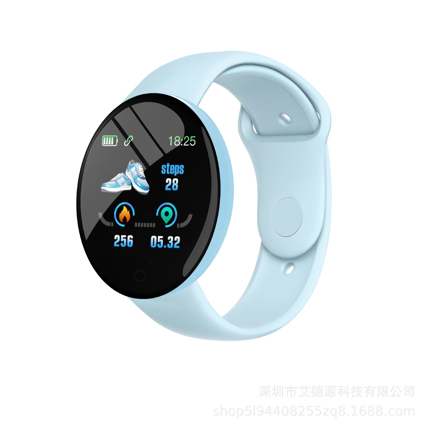 New D18S Macaron Heart Rate Exercise Step Meter Health Monitoring Eight Colors Custom Background Smart Bracelet