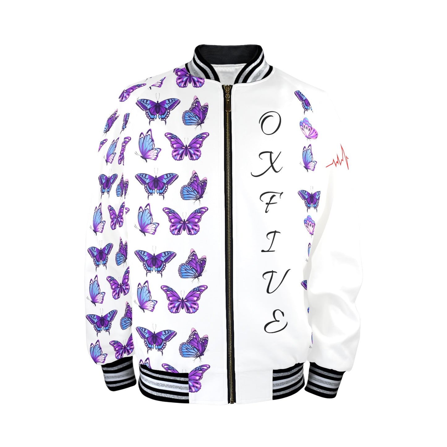 Unisex Bomber Jacket (Purple Butterfly)