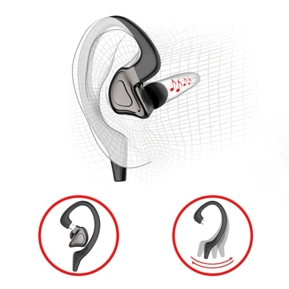 TWS  VV2  Bluetooth Earphones With Microphones Sport Ear Hook LED Display Wireless Headphones HiFi Stereo Earbuds Waterproof Headsets