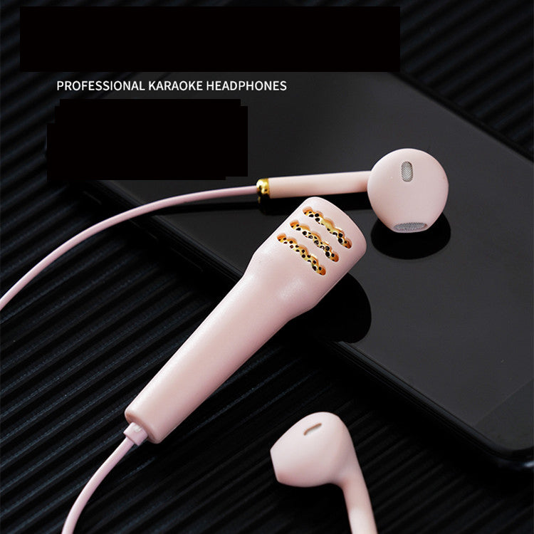 National K Song Singing Wired Mini Microphone Headset Practice Singing It Live Mobile Phone Wired Headset