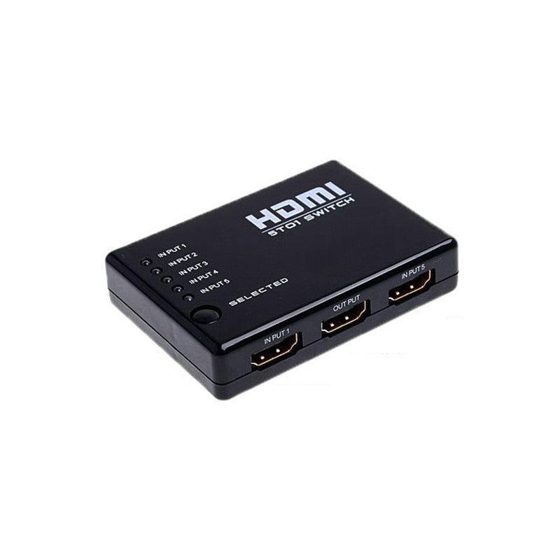 1Set Mini 5 Port 1080P Video HDMI Switch Switcher HDMI Splitter with IR Remote splitter box for HDTV PS3 DVD