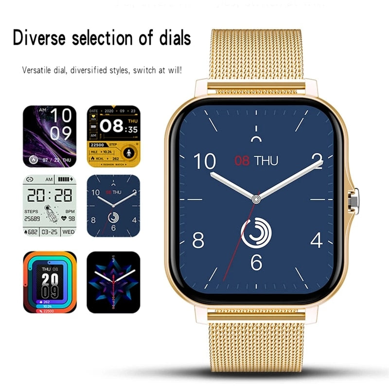 Women Smart watch Men 1.69" Color Screen Full touch Fitness Tracker Bluetooth Call Smart Clock Ladies Smart Watch Women