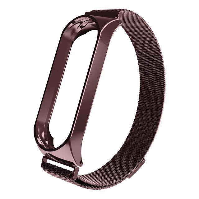 For Xiaomi Band 3 4 Lannis Strap With Millet Metal Frame Magnetic Adsorption Loop Stainless Steel Wristband Bracelet