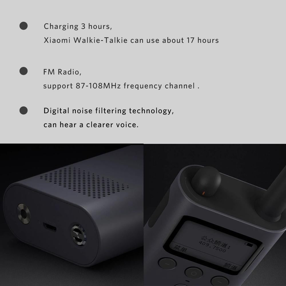 Xiaomi Mijia Smart WalkieTalkie FM Radio 8 Dayds Standby Smart Phone APP Location Share Fast Team Talk