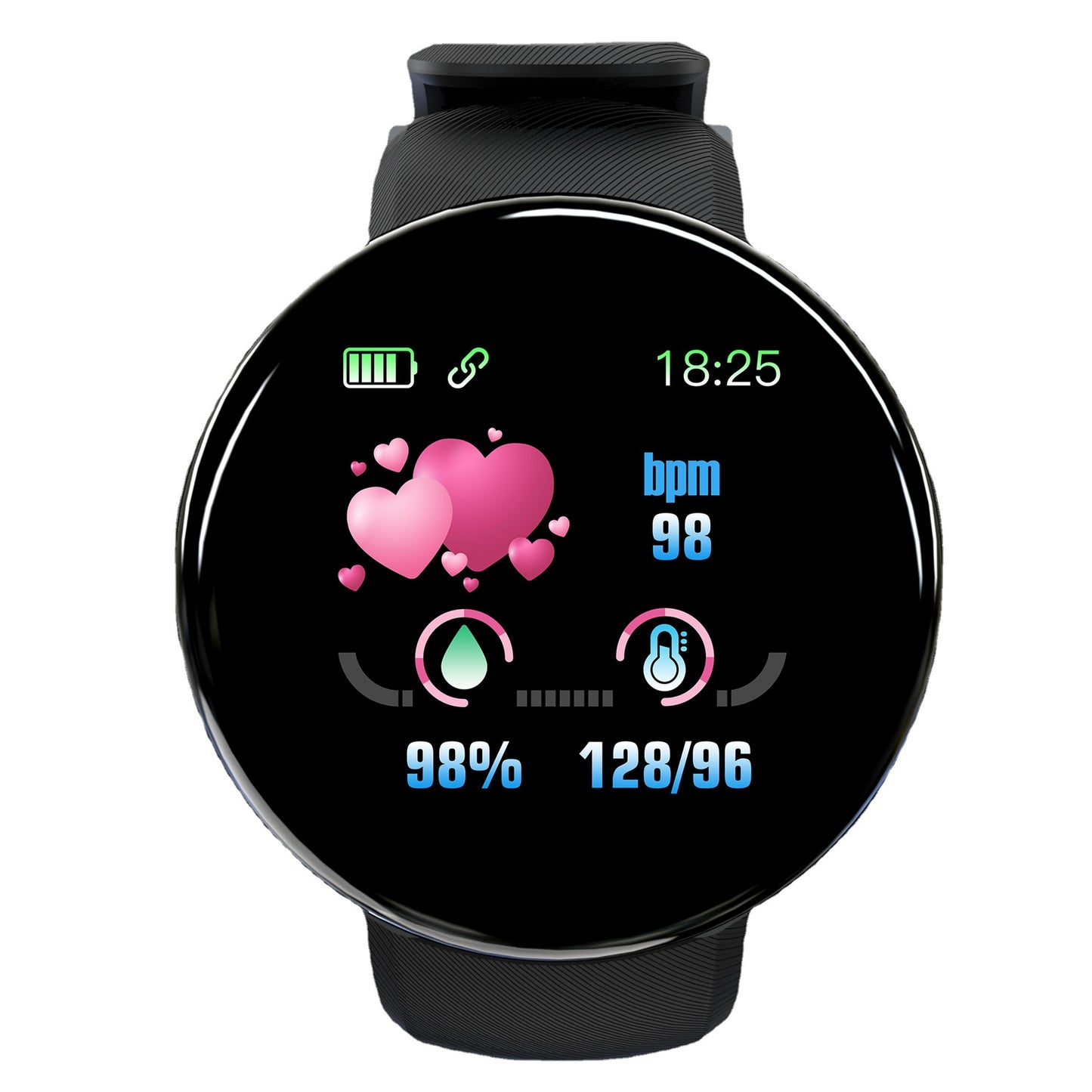 D18 Smart Bracelet Color Round Screen Heart Rate Blood Pressure Sleep Monitoring Pedometer Sports Encyclopedia Star Smart Watch