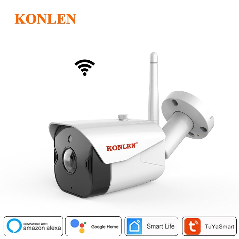 KONLEN WIFI Tuya Smart Life 1080P HD 2MP IP Camera Security Outdoor Bullet Wireless Surveillance Google Home Alexa CCTV Video