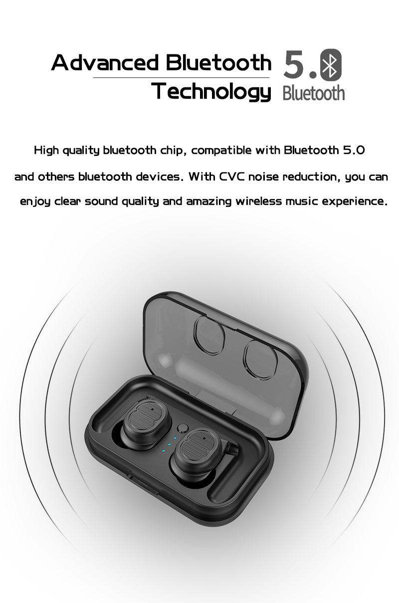 TWS-8  Wireless Bluetooth Headset Stereo Handfree Sports Bluetooth Earphone With Charging Box