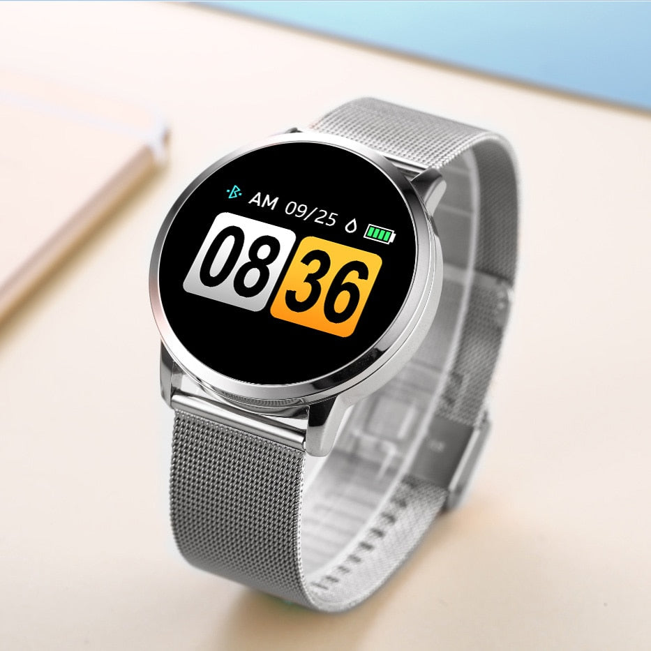 RUNDOING Q8 Smart Watch OLED Color Screen Smartwatch women Fashion Fitness Tracker Heart Rate monitor