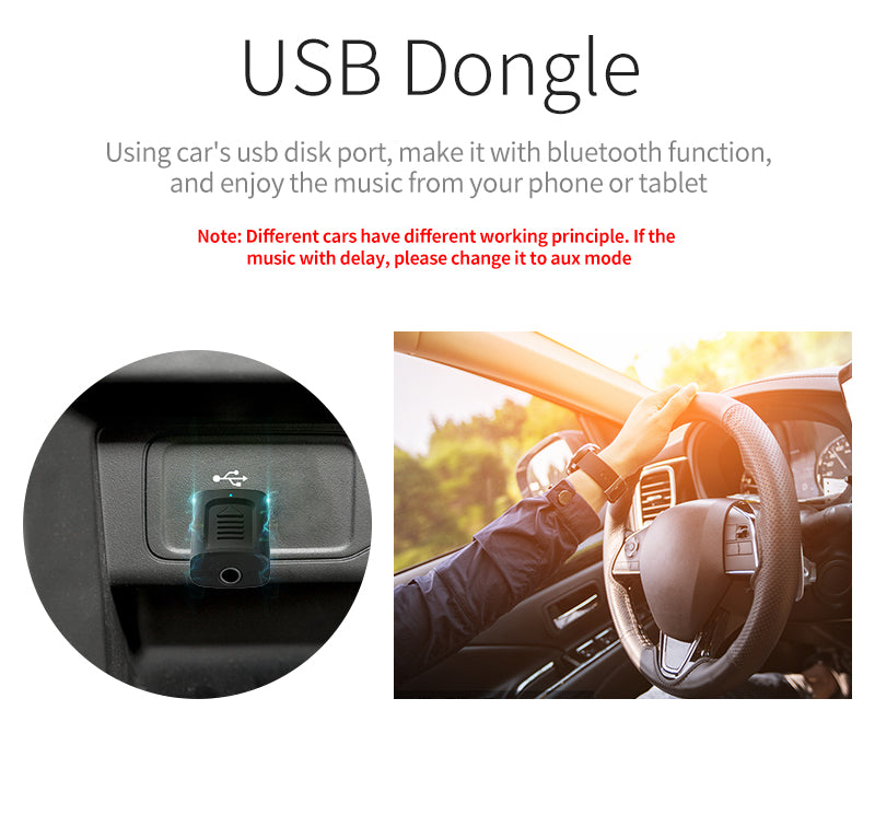 USB Bluetooth 5.0 Adapter 3.5mm AUX BT Audio Receiver Transmitter Wireless Dongle For Car TV Speaker 4 in 1 Bluetooth Adapter