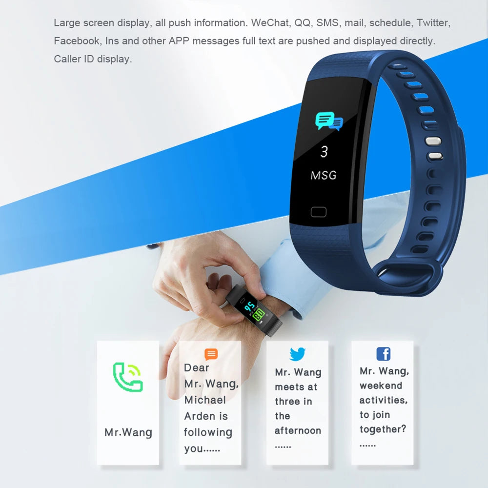 Y5 Bluetooth Smart Bracelet Heart Rate activity fitness tracker Blood Pressure Sport Band Electronic Wristband For Women Men